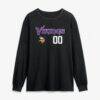 Minnesota Vikings Touchdown Wordmark Personalized Name & Number Long Sleeve T-Shirt - Black - Side View