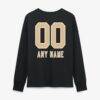 New Orleans Saints Women's Touchdown Wordmark Personalized Name & Number Long Sleeve T-Shirt - Black - Detail View