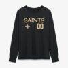 New Orleans Saints Women's Touchdown Wordmark Personalized Name & Number Long Sleeve T-Shirt - Black - Side View