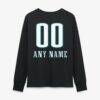 Philadelphia Eagles Women's Touchdown Wordmark Personalized Name & Number Long Sleeve T-Shirt - Black - Detail View