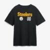 Pittsburgh Steelers Touchdown Wordmark Personalized Name & Number T-Shirt - Black - Side View
