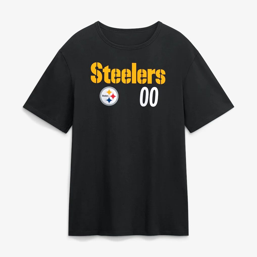 Pittsburgh Steelers  Touchdown Wordmark Personalized Name & Number T-Shirt
