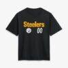Pittsburgh Steelers Women's Touchdown Wordmark Personalized Name & Number T-Shirt - Black - Side View