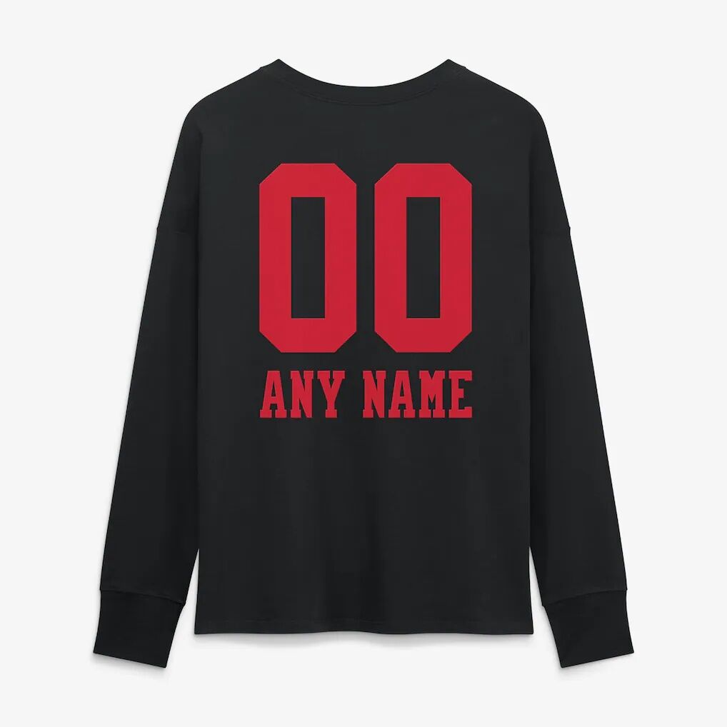 San Francisco 49ers Women's Touchdown Wordmark Personalized Name & Number Long Sleeve T-Shirt