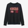 San Francisco 49ers Women's Touchdown Wordmark Personalized Name & Number Long Sleeve T-Shirt - Black - Side View