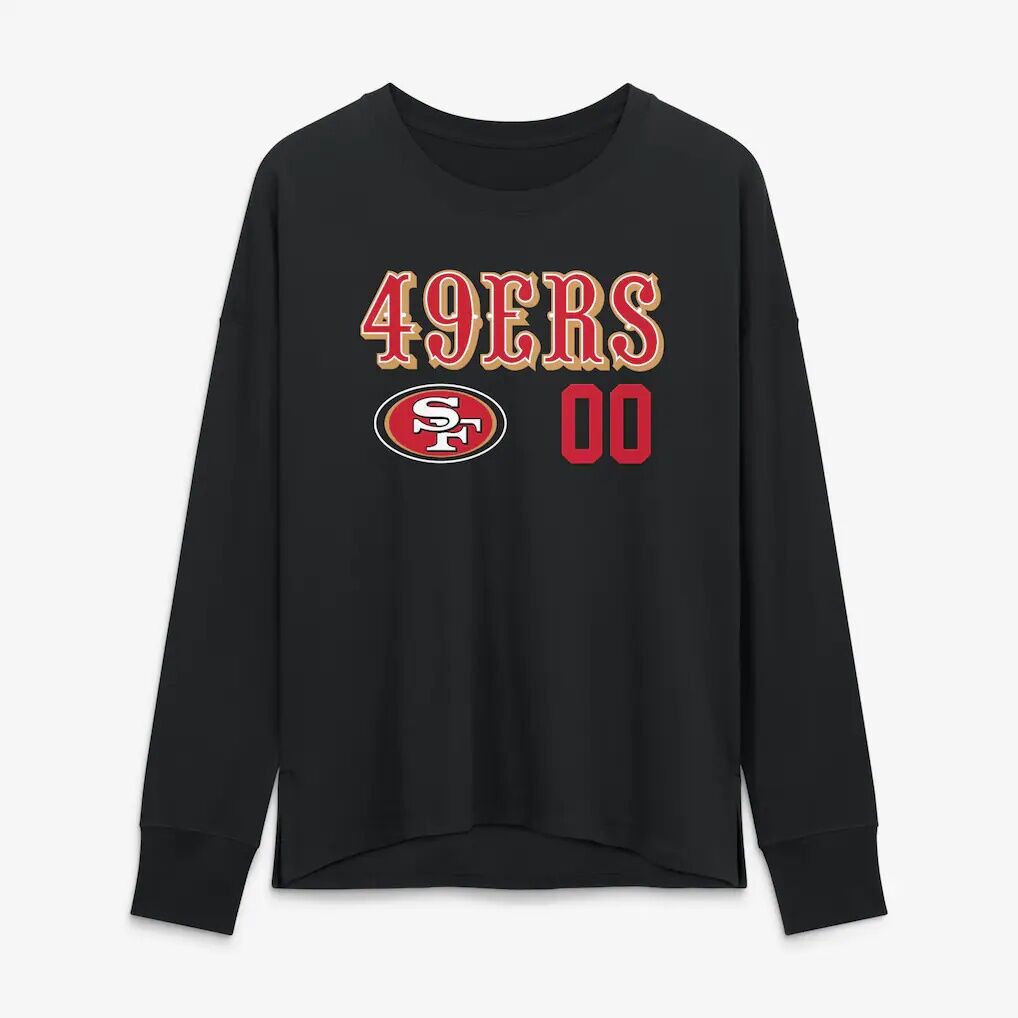 San Francisco 49ers Women's Touchdown Wordmark Personalized Name & Number Long Sleeve T-Shirt