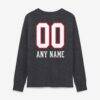 Tennessee Titans Women's Touchdown Wordmark Personalized Name & Number Long Sleeve T-Shirt - Charcoal - Detail View