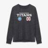 Tennessee Titans Women's Touchdown Wordmark Personalized Name & Number Long Sleeve T-Shirt - Charcoal - Side View
