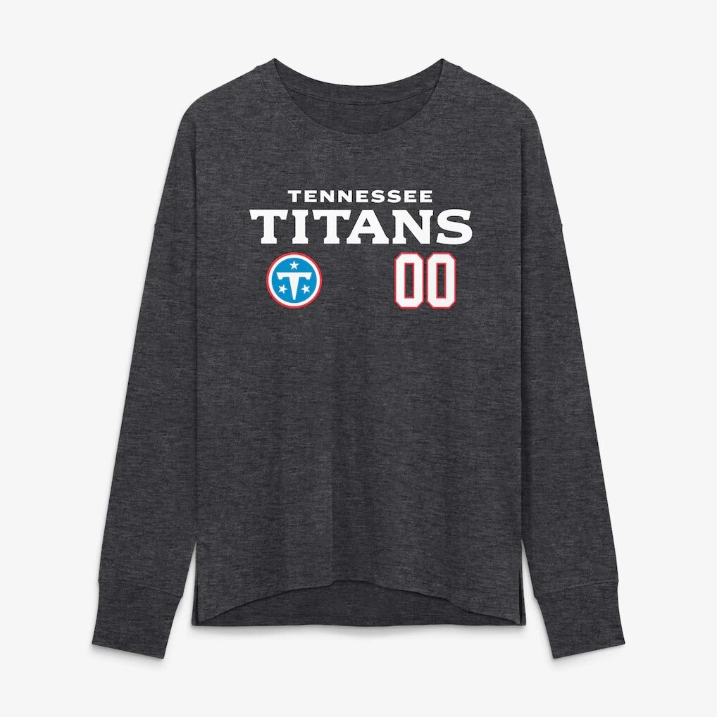 Tennessee Titans Women's Touchdown Wordmark Personalized Name & Number Long Sleeve T-Shirt