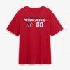 Houston Texans Touchdown Wordmark Personalized Name & Number T-Shirt - Red - Side View