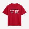 Houston Texans Women's Touchdown Wordmark Personalized Name & Number T-Shirt - Red - Side View