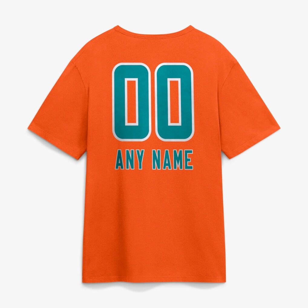 Miami Dolphins  Touchdown Wordmark Personalized Name & Number T-Shirt