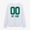 New York Jets Women's Touchdown Wordmark Personalized Name & Number Long Sleeve T-Shirt - White - Detail View