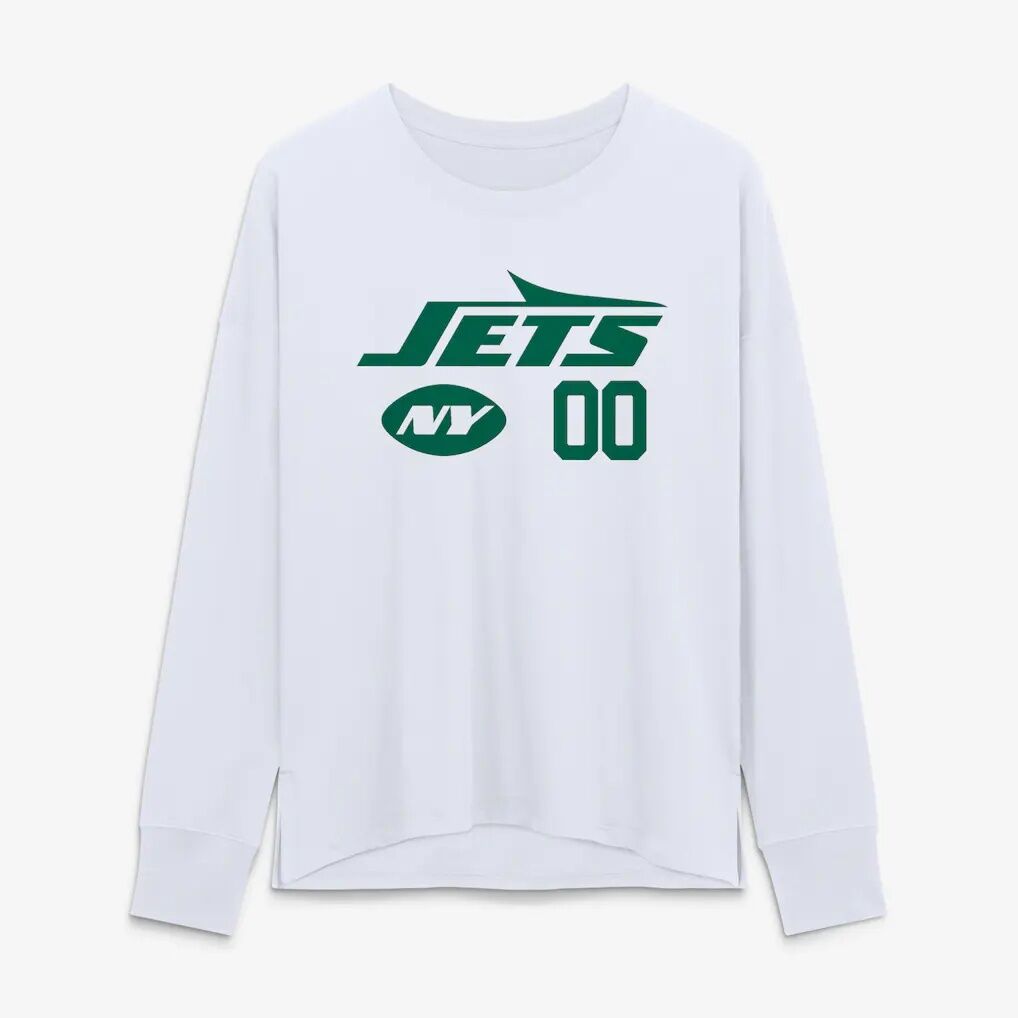 New York Jets Women's Touchdown Wordmark Personalized Name & Number Long Sleeve T-Shirt
