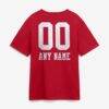 San Francisco 49ers Touchdown Wordmark Personalized Name & Number T-Shirt - Scarlet - Detail View