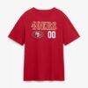 San Francisco 49ers Touchdown Wordmark Personalized Name & Number T-Shirt - Scarlet - Side View