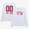 Arizona Cardinals Women's Touchdown Wordmark Personalized Name & Number Long Sleeve T-Shirt - White - Front View