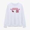 Arizona Cardinals Women's Touchdown Wordmark Personalized Name & Number Long Sleeve T-Shirt - White - Side View