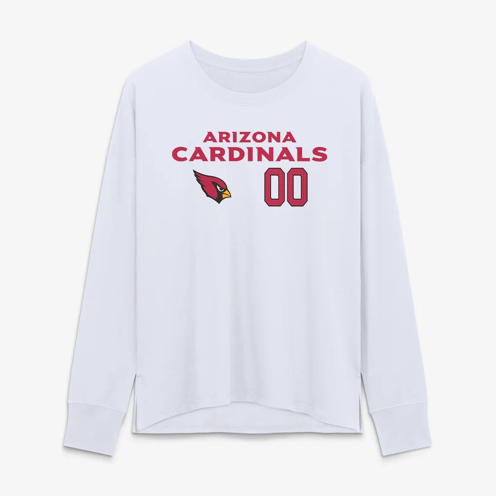 Arizona Cardinals Women's Touchdown Wordmark Personalized Name & Number Long Sleeve T-Shirt