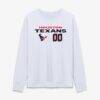 Houston Texans Women's Touchdown Wordmark Personalized Name & Number Long Sleeve T-Shirt - White - Side View