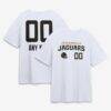 Jacksonville Jaguars Touchdown Wordmark Personalized Name & Number T-Shirt - White - Front View