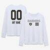 Las Vegas Raiders Women's Touchdown Wordmark Personalized Name & Number Long Sleeve T-Shirt - White - Front View