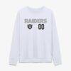 Las Vegas Raiders Women's Touchdown Wordmark Personalized Name & Number Long Sleeve T-Shirt - White - Side View