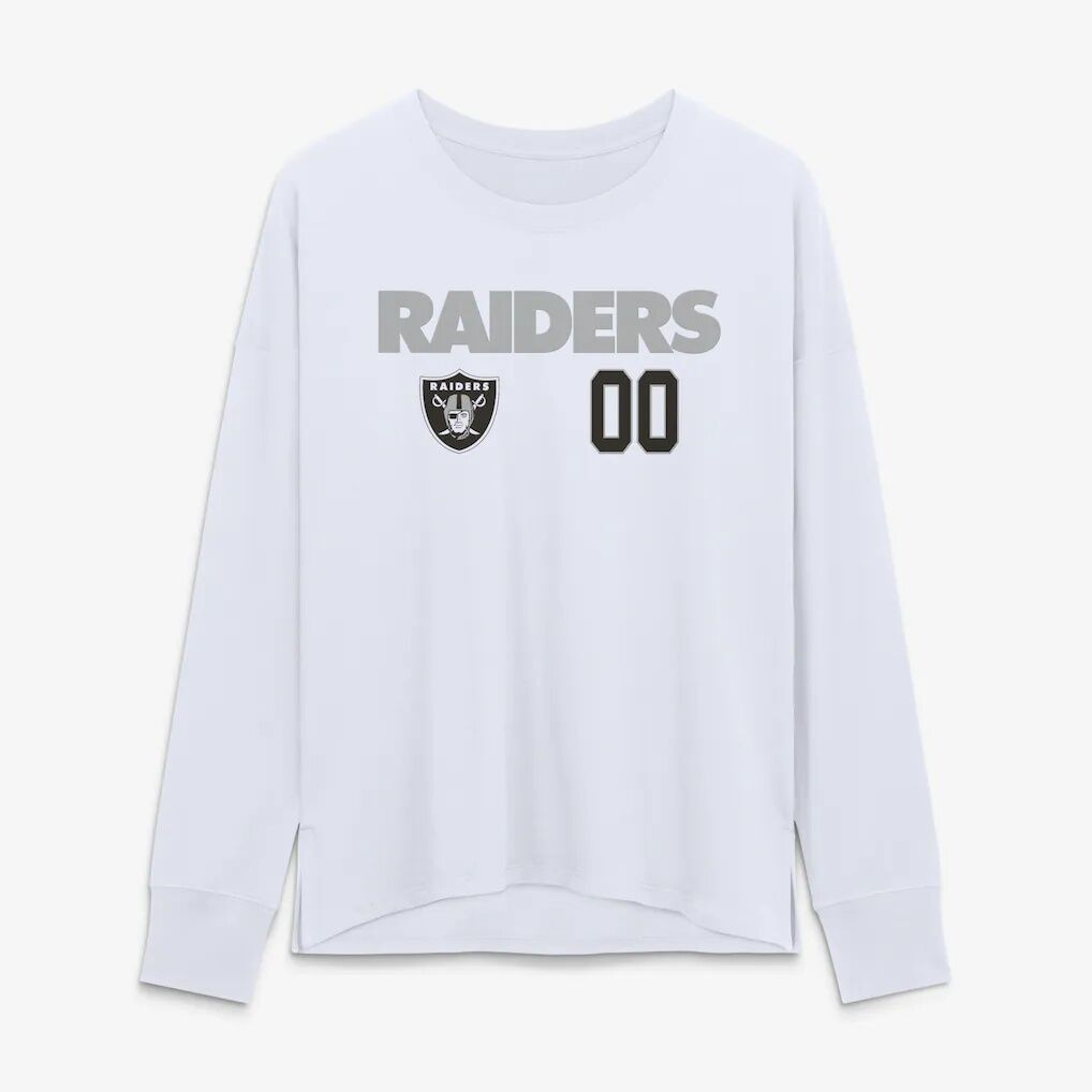Las Vegas Raiders Women's Touchdown Wordmark Personalized Name & Number Long Sleeve T-Shirt