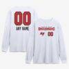 Tampa Bay Buccaneers Touchdown Wordmark Personalized Name & Number Long Sleeve T-Shirt - White - Front View