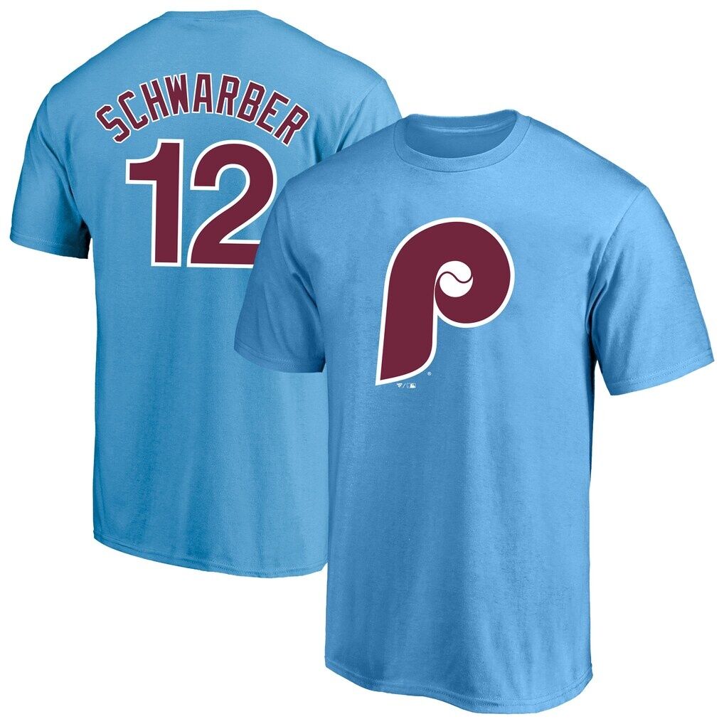 Kyle Schwarber Philadelphia Phillies Fashion7 Big & Tall Name & Number T-Shirt - Light Blue