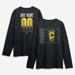 Columbus Crew Home Field Pop Personalized Name & Number Long Sleeve T-Shirt - Black - Front View