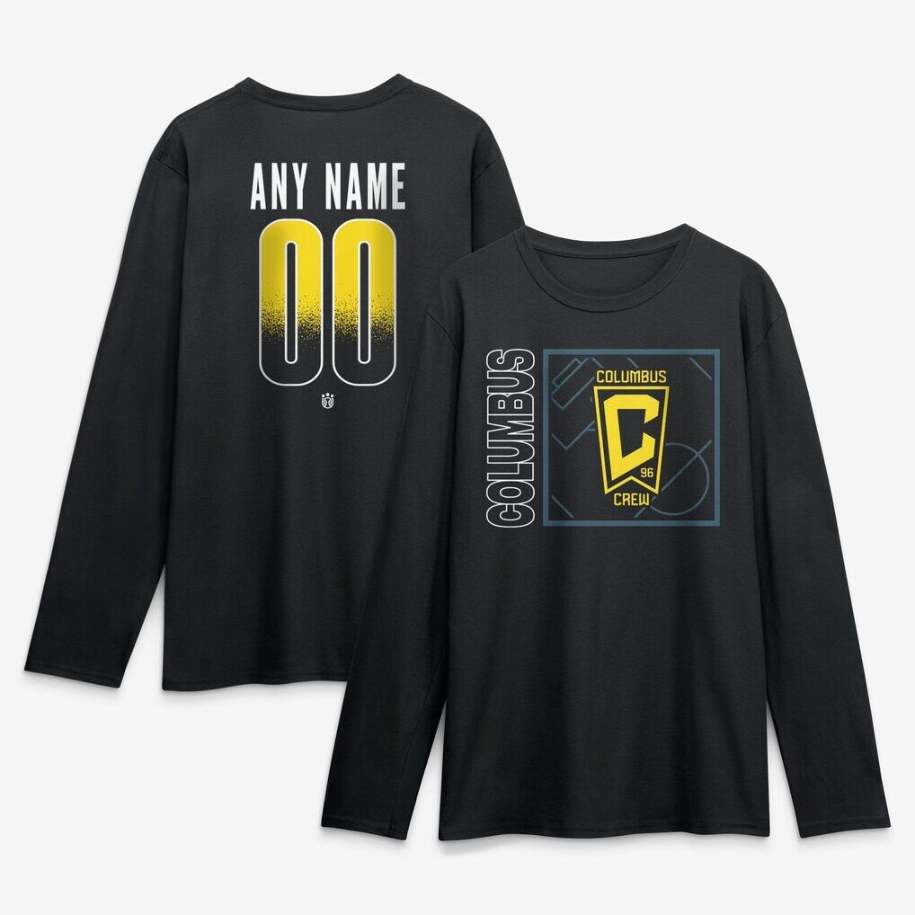 Columbus Crew  Home Field Pop Personalized Name & Number Long Sleeve T-Shirt