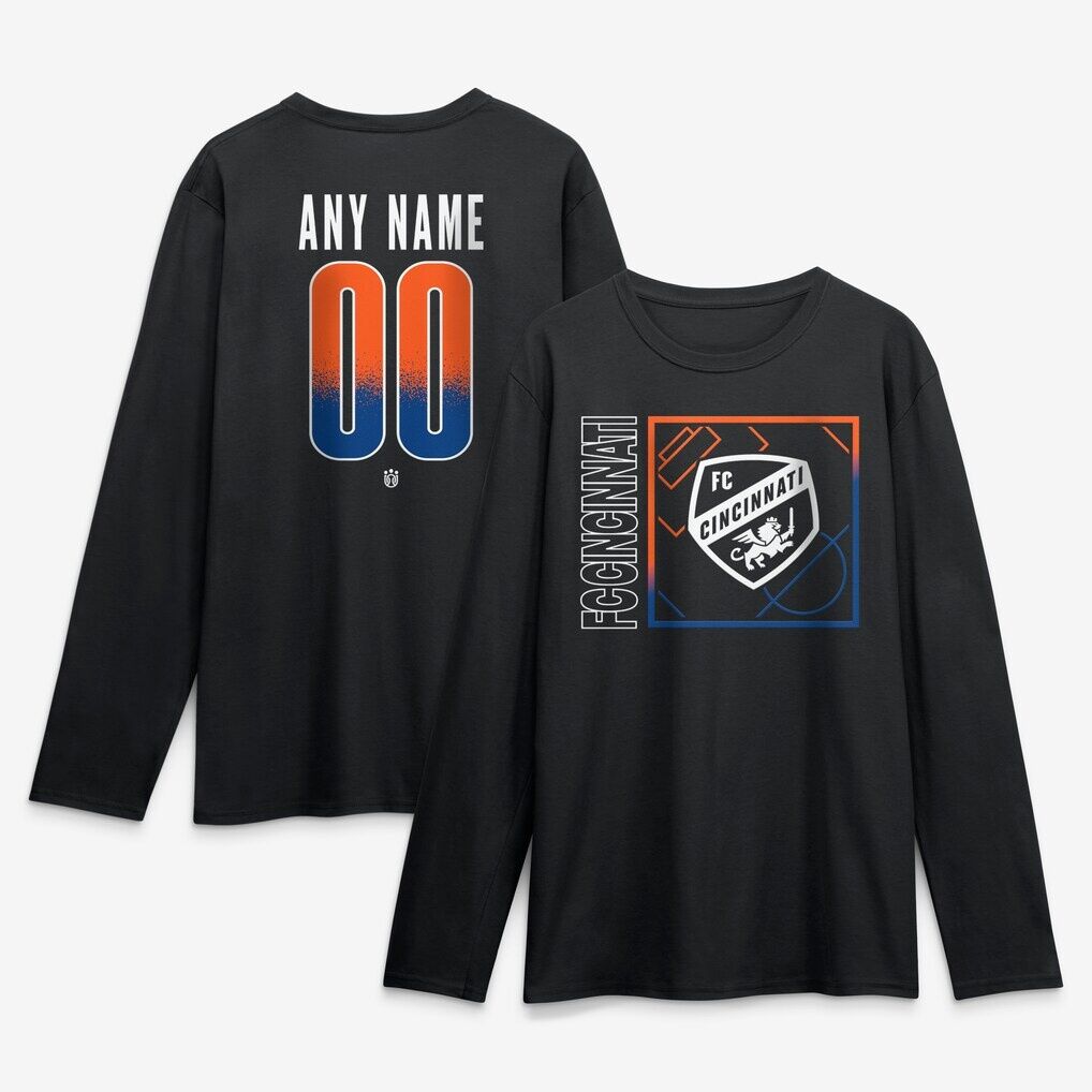 FC Cincinnati  Home Field Pop Personalized Name & Number Long Sleeve T-Shirt