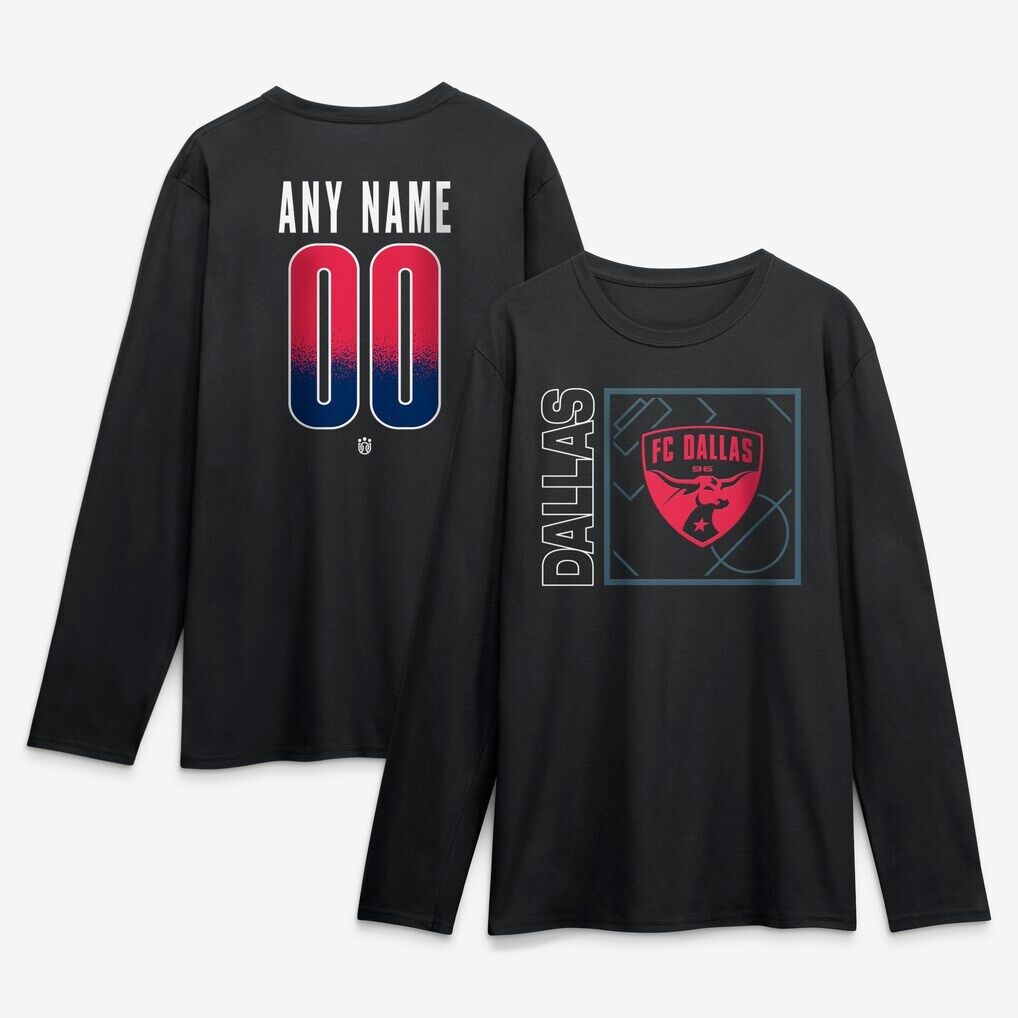 FC Dallas  Home Field Pop Personalized Name & Number Long Sleeve T-Shirt