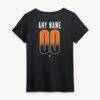 Houston Dynamo FC Women's Home Field Pop Personalized Name & Number V-Neck T-Shirt - Black - Detail View
