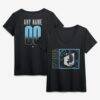 Minnesota United FC Women's Home Field Pop Personalized Name & Number V-Neck T-Shirt - Black - Front View