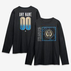 Philadelphia Union Home Field Pop Personalized Name & Number Long Sleeve T-Shirt - Black - Front View