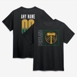 Portland Timbers Home Field Pop Personalized Name & Number T-Shirt - Black - Front View