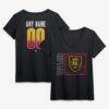 Real Salt Lake Women's Home Field Pop Personalized Name & Number V-Neck T-Shirt - Black - Front View