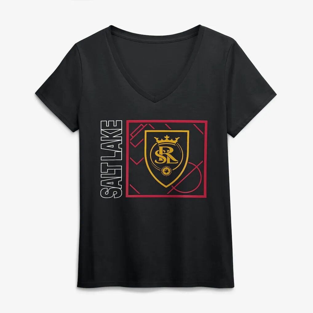 Real Salt Lake Women's Home Field Pop Personalized Name & Number V-Neck T-Shirt