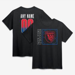San Jose Earthquakes Big & Tall Home Field Pop Personalized Name & Number T-Shirt - Black - Front View
