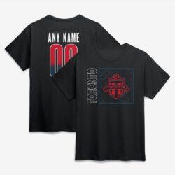 Toronto FC Home Field Pop Personalized Name & Number T-Shirt - Black - Front View