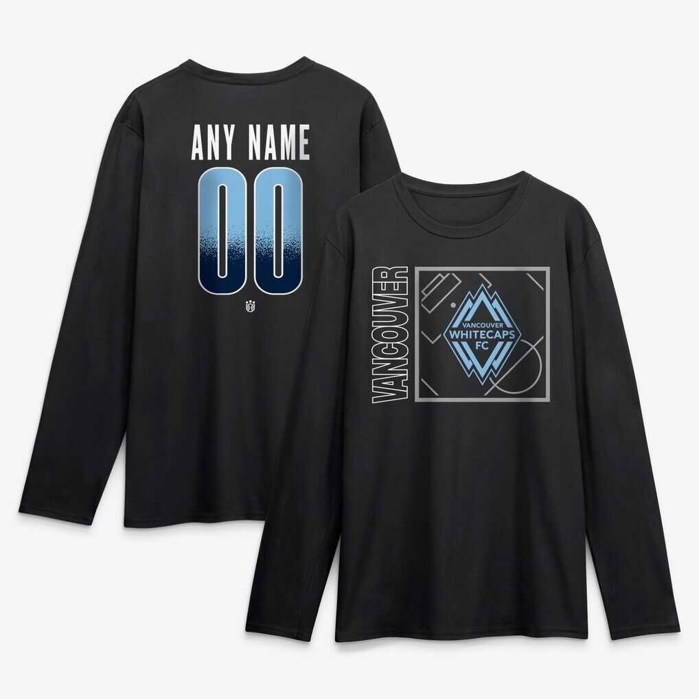 Vancouver Whitecaps FC  Home Field Pop Personalized Name & Number Long Sleeve T-Shirt