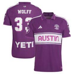 Owen Wolff Austin FC adidas 2026 Archive On-Field Authentic Jersey - Purple - Front View
