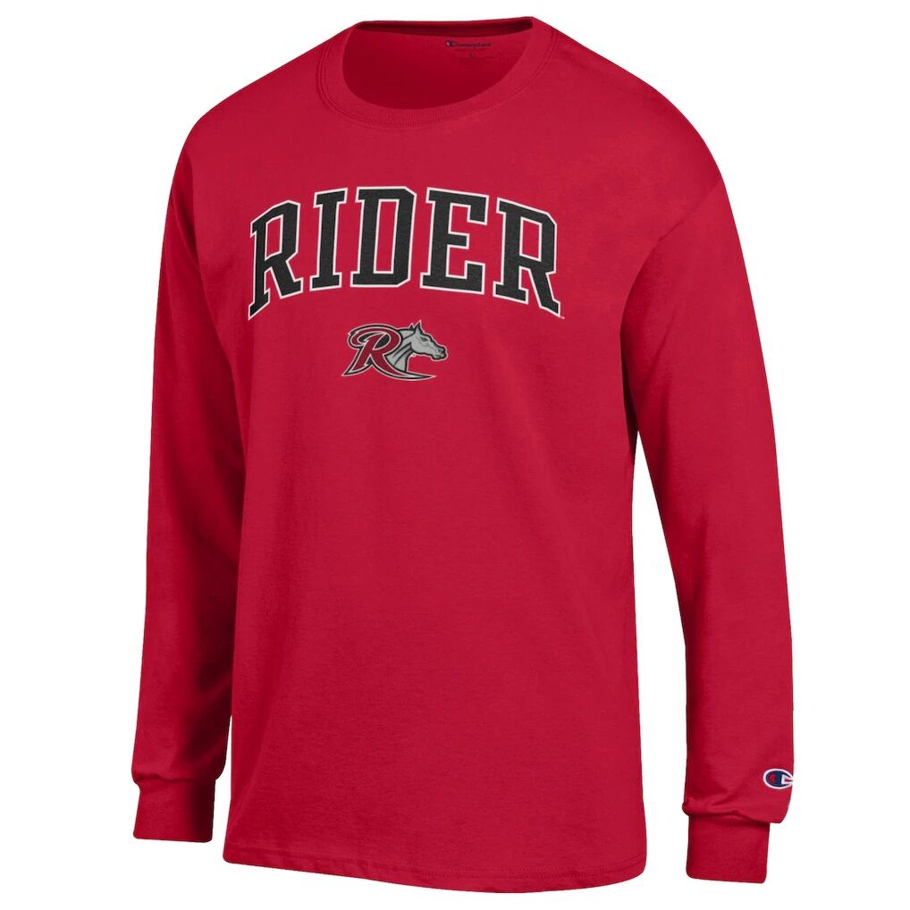Rider Broncs Champion  Campus Long-Sleeve T-Shirt - Scarlet