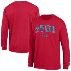 Saginaw Valley State Cardinals Champion Campus Long-Sleeve T-Shirt - Scarlet - Front View
