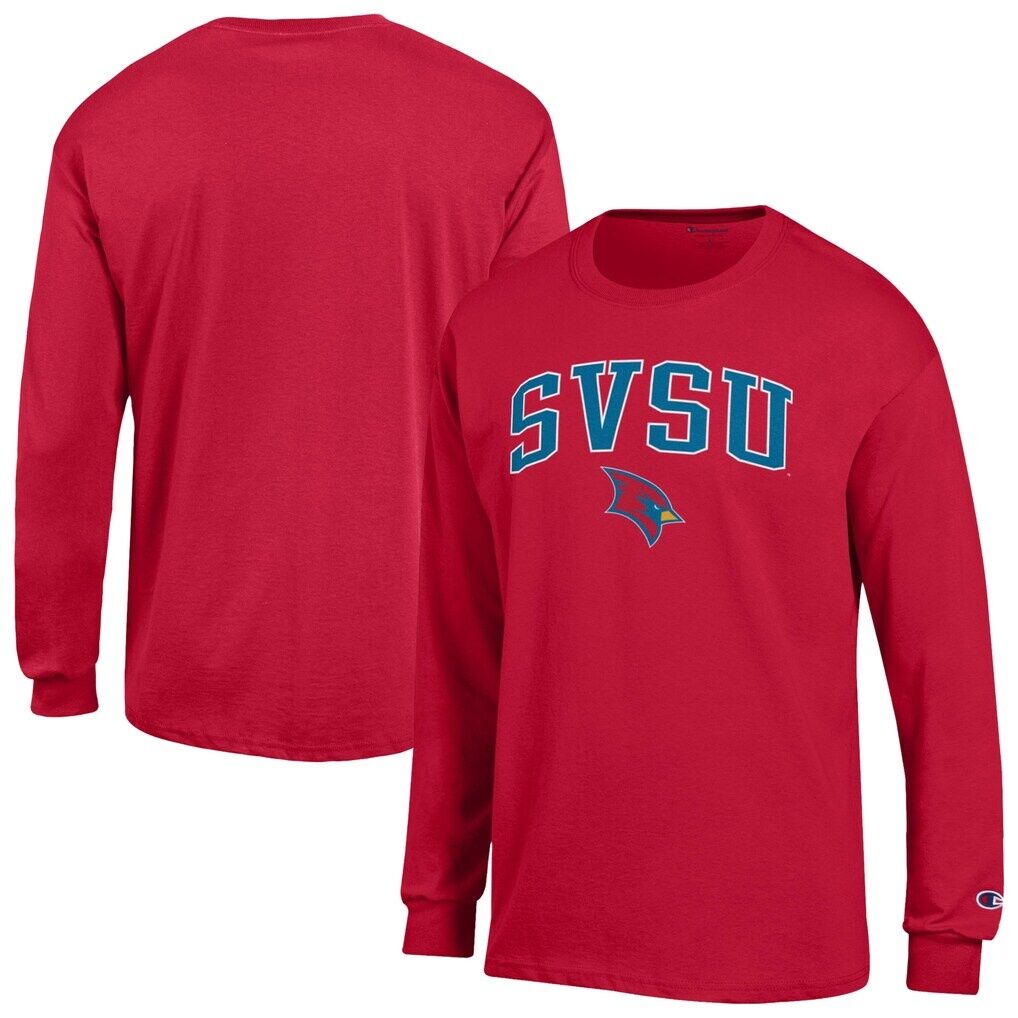 Saginaw Valley State Cardinals Champion  Campus Long-Sleeve T-Shirt - Scarlet