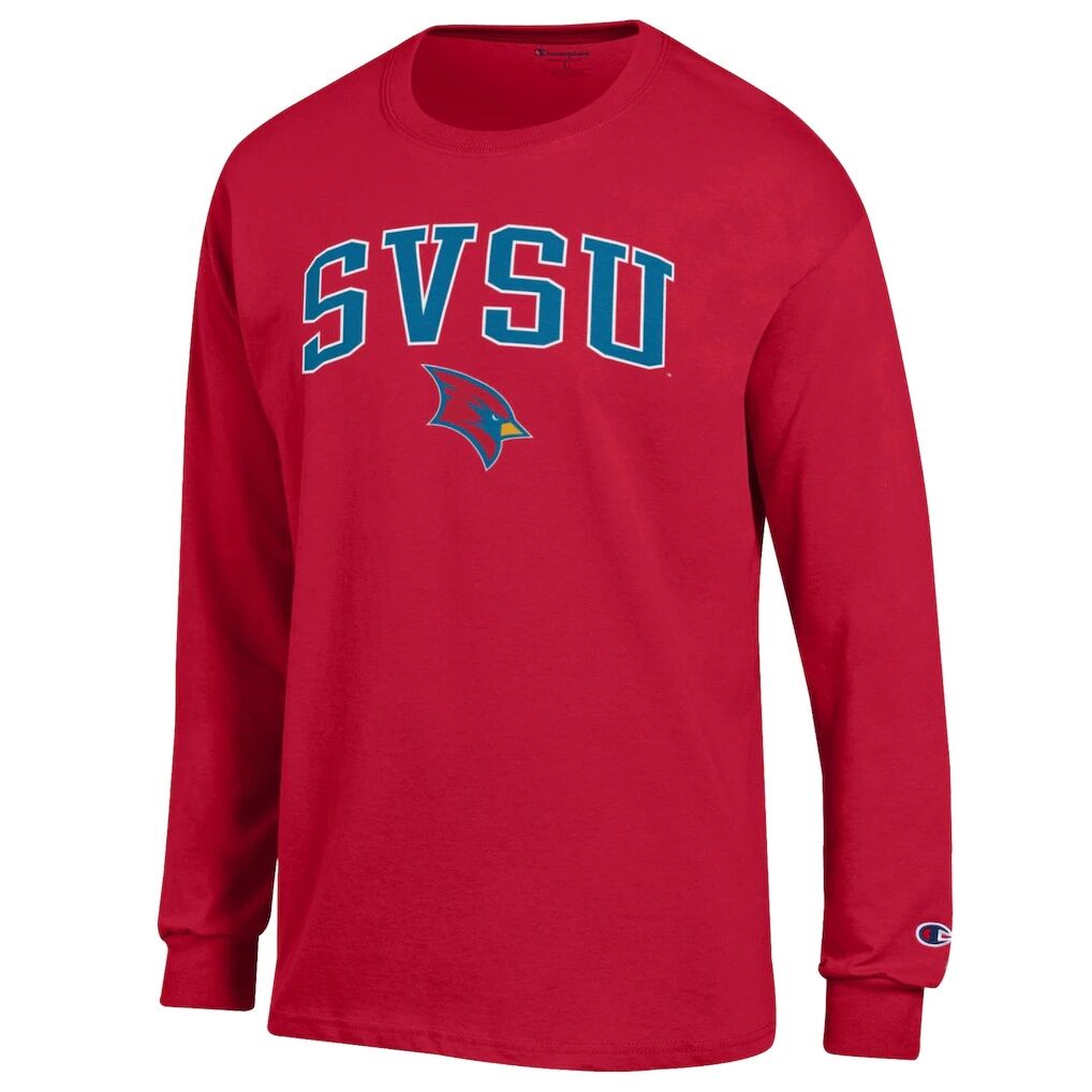 Saginaw Valley State Cardinals Champion  Campus Long-Sleeve T-Shirt - Scarlet