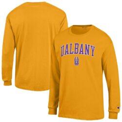 UAlbany Great Danes Champion Campus Long-Sleeve T-Shirt - Yellow - Front View