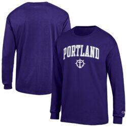 Portland Pilots Champion Campus Long-Sleeve T-Shirt - Purple - Front View